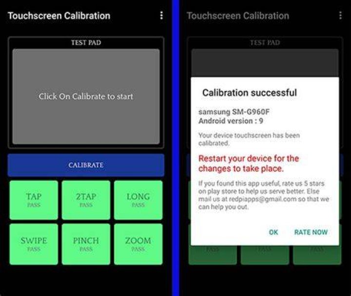 How do I calibrate my Android touch screen?