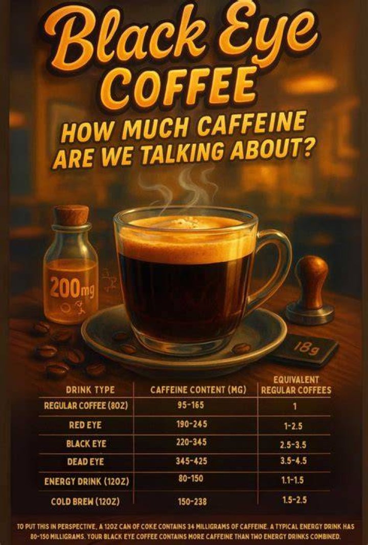 How much caffeine is in a Black Eye?