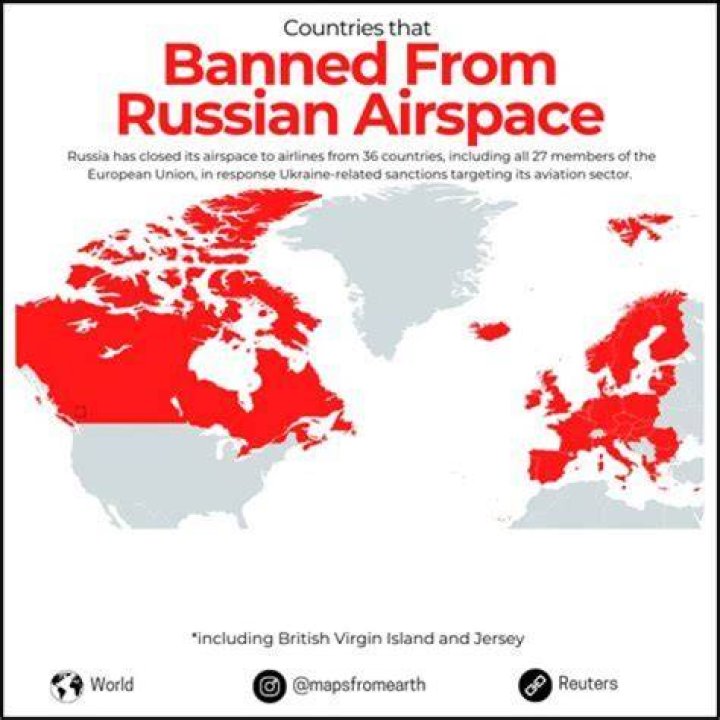Is Japan banned from Russian airspace?