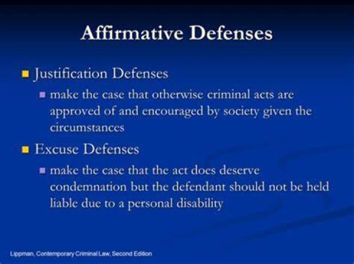 What are two justification defenses?