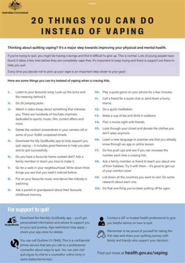 What can I do instead of vaping?