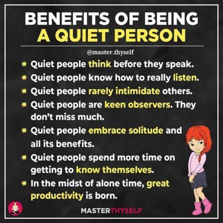 What does being quiet say about a person?
