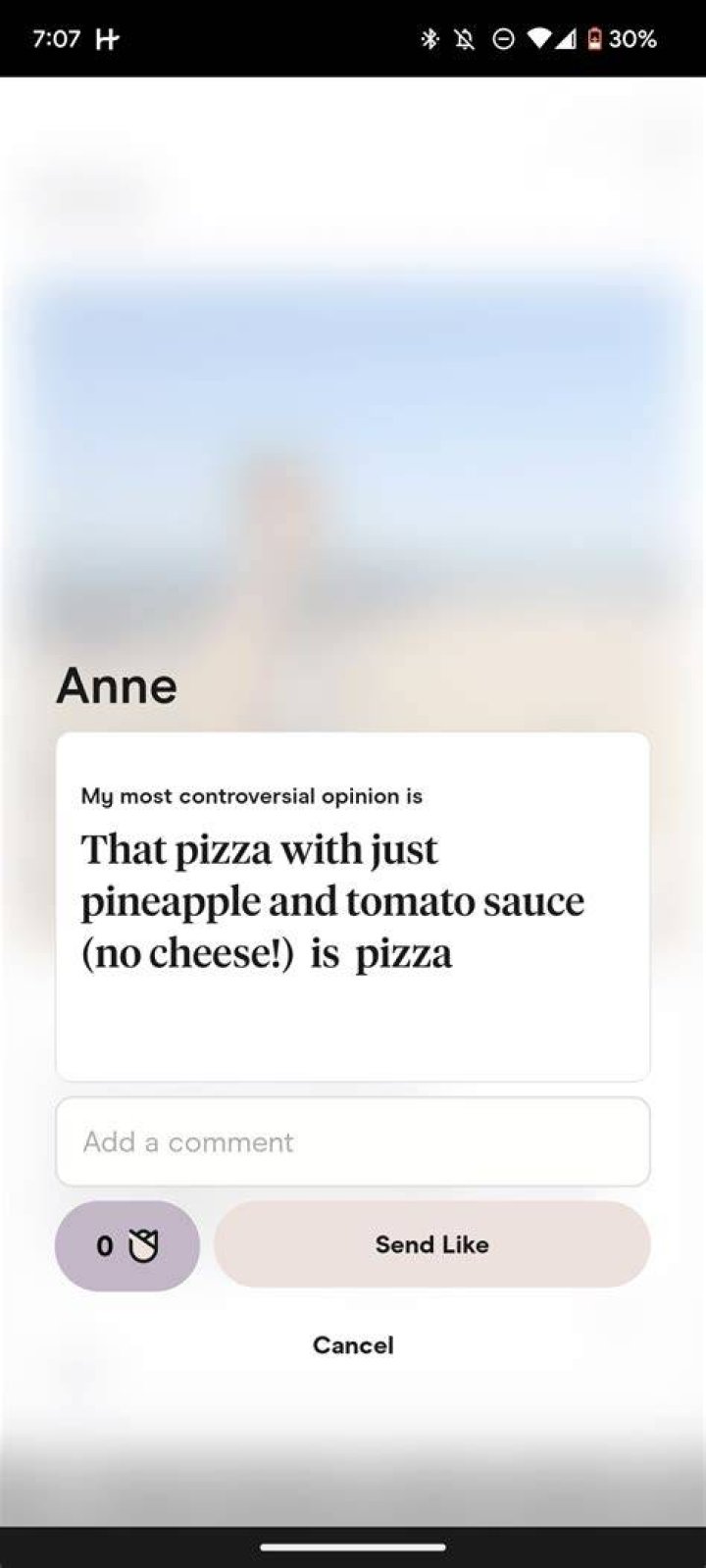 What does pizza mean on Tinder?