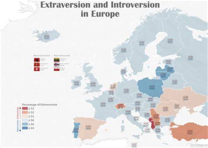 Which country people are most introvert?