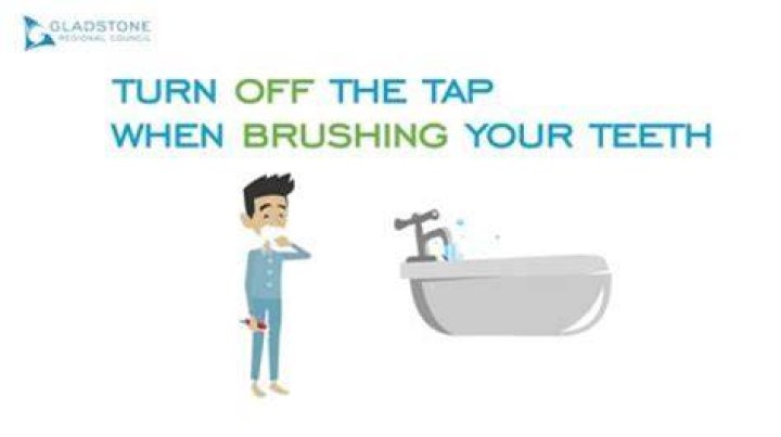 Why should you turn off the tap while brushing your teeth?